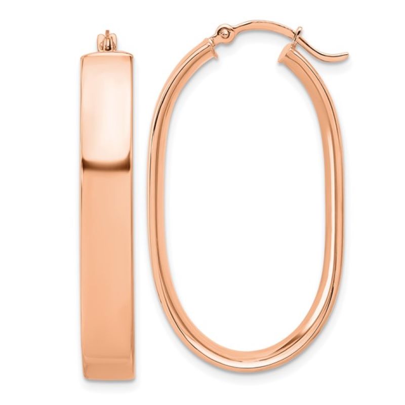 Medium/Large Oval Hoops, 14kt Rose