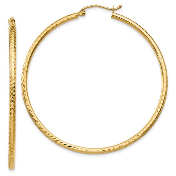 2.0mm D/C Tube Earrings, 50mm