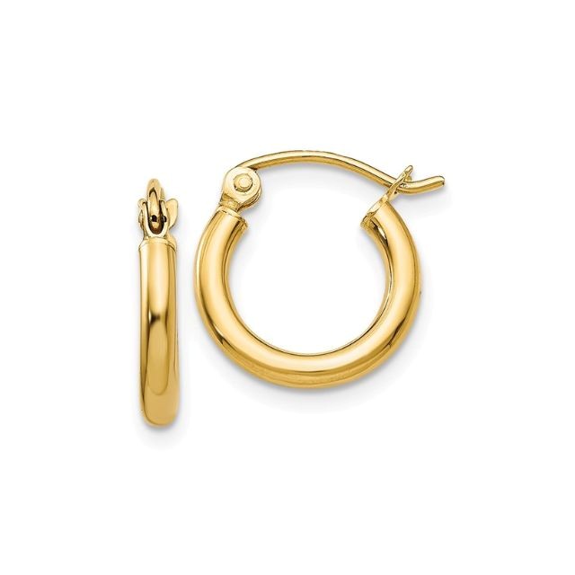 12mm Small Hoops, 14kt Yellow