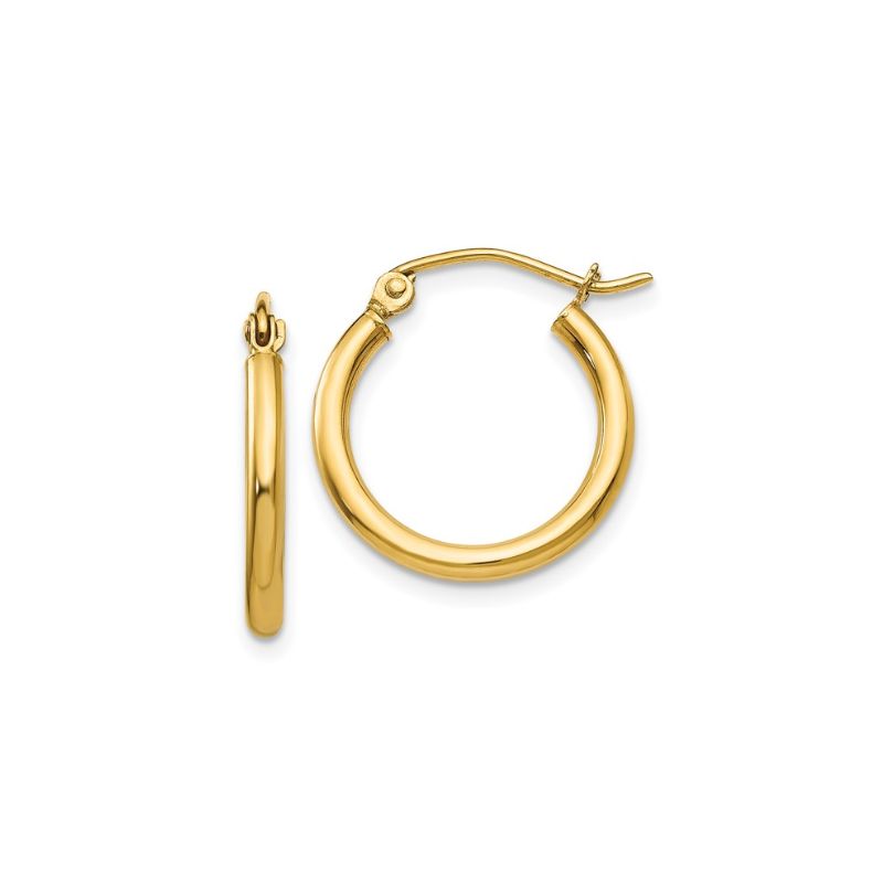 Mid-size 17.5mm Hoops, 14kt Yellow Gold