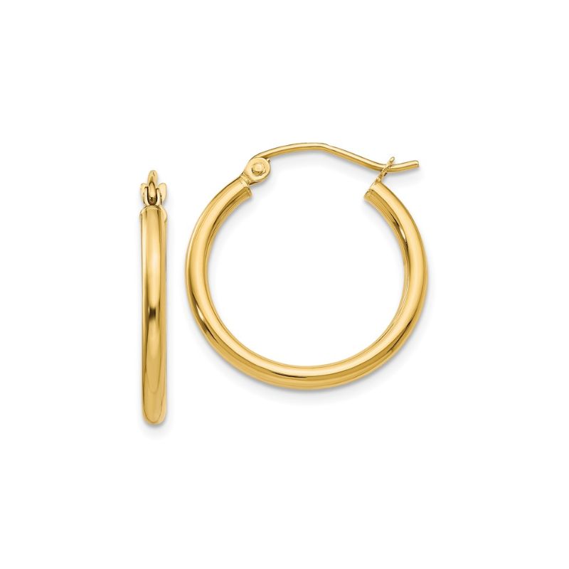 Mid-Size 20mm Hoops, 14kt Yellow Gold