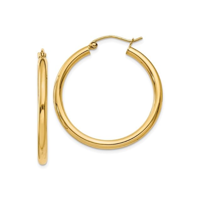 Medium-Large 30mm Hoops, 14kt Yellow Gold