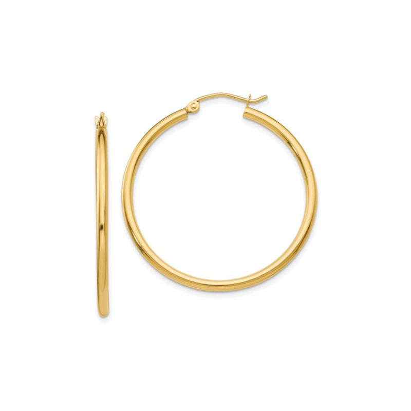 Medium Polished Hoops, 14kt Yellow