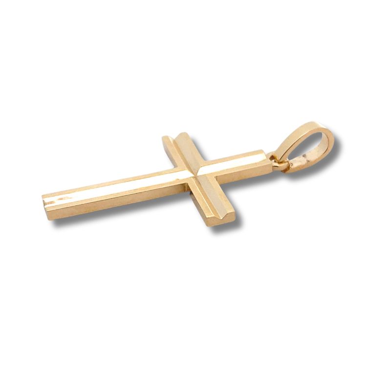 Medium Groove Cross, 14kt Yellow - Image 2