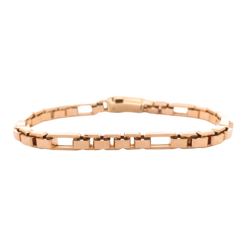 14kt Yellow 6mm Box Fiagro Men's Bracelet, 8.5~22 - Image 2
