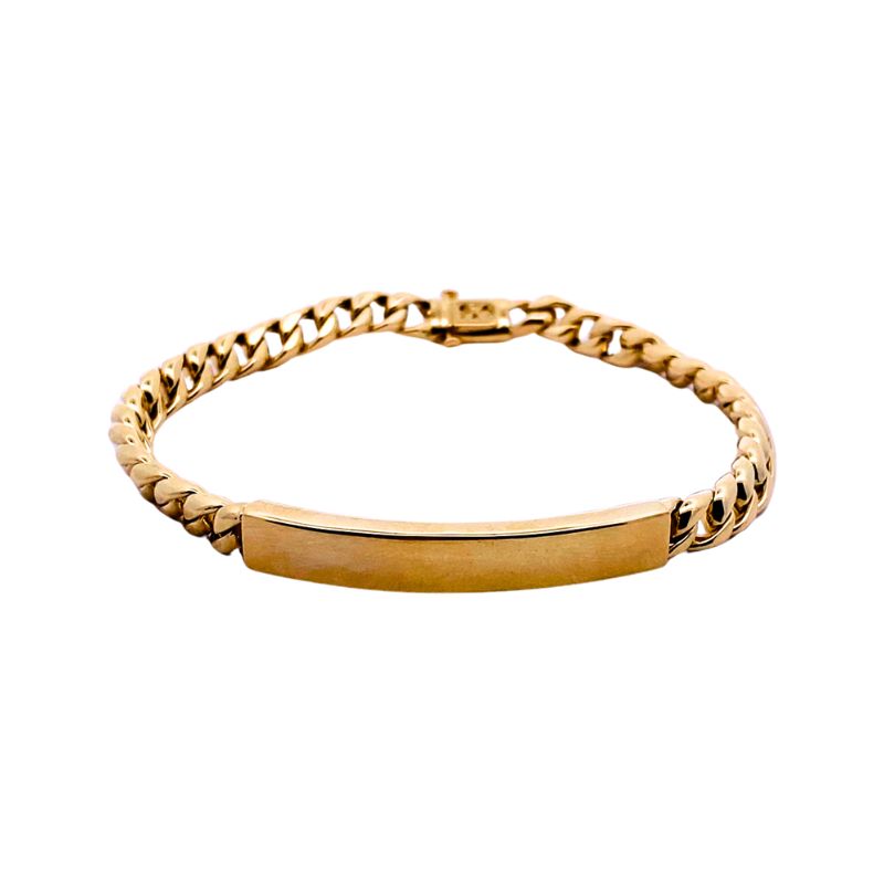 14kt 6mm Cuban ID Bracelet, 8~22