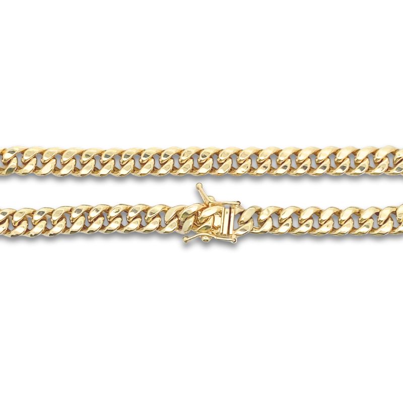 6mm Hollow Miami Cuban Bracelet, 14kt Yellow
