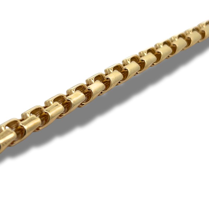 7.5mm Fancy Flat Box Chain Bracelet, 14kt - Image 2