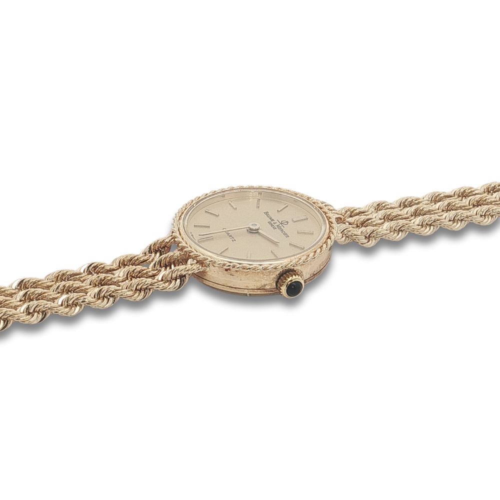 Vintage Baume & Mercier Watch with Triple Rope Bracelet, 14kt - Image 2