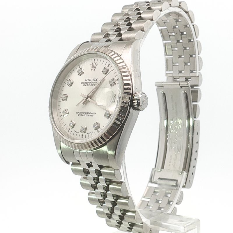 Rolex Datejust Ref #16200 36mm Fluted Bezel Diamond Dial - Image 2