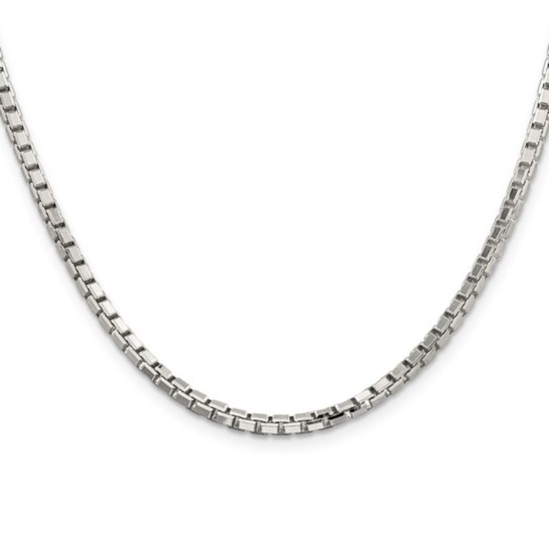 3.2mm Diamond Cut Box Chain, Sterling Silver