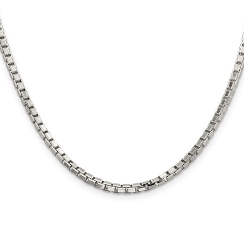 3mm Diamond Cut Box Chain, Sterling Silver