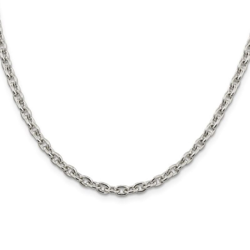 Sterling Silver Polished Cable Link Chain 4.5mm