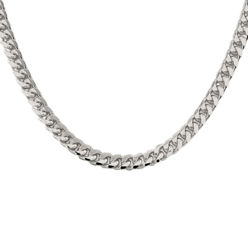 6mm Domed Curb Chain, Sterling Silver