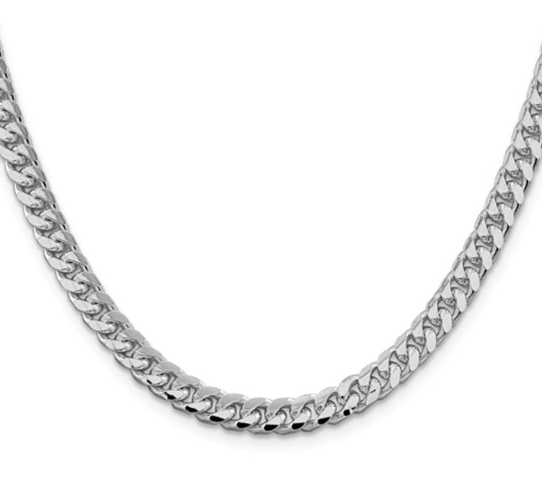 6mm Domed with Diamond-Cut Curb, Sterling Silver