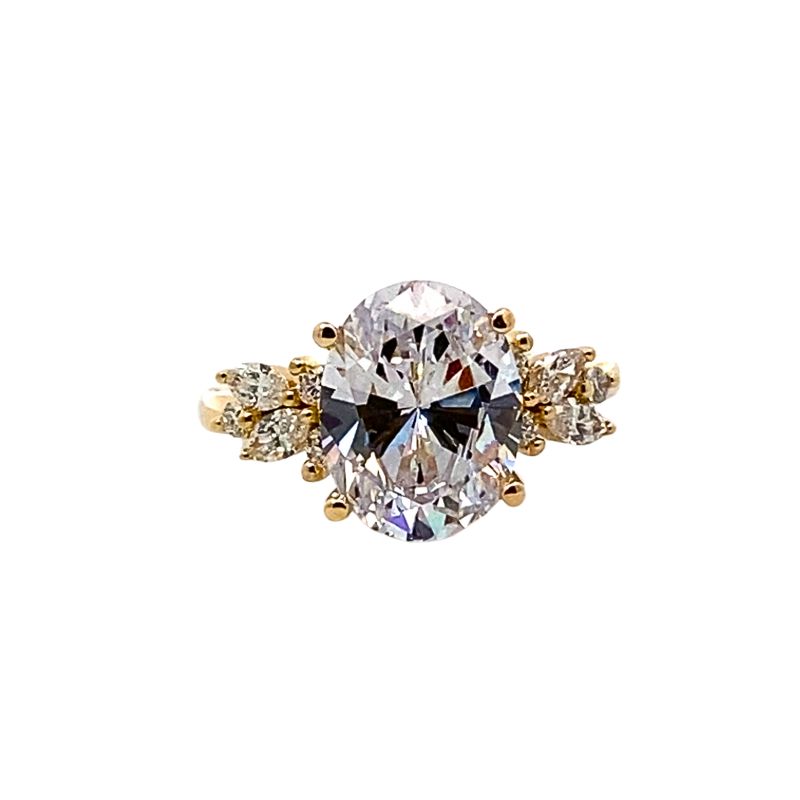 Fan Diamond Ring with Floating Diamonds, 0.40ctw