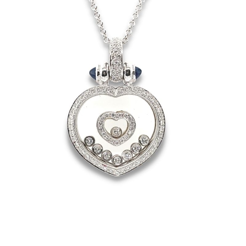 1.25ctw Large Floating Diamonds Heart Pendantl, 18kt