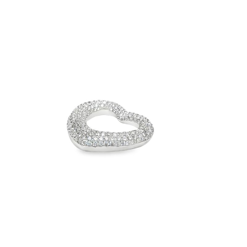 1.00ctw Sideways Open Diamond Heart Pendant - Image 2