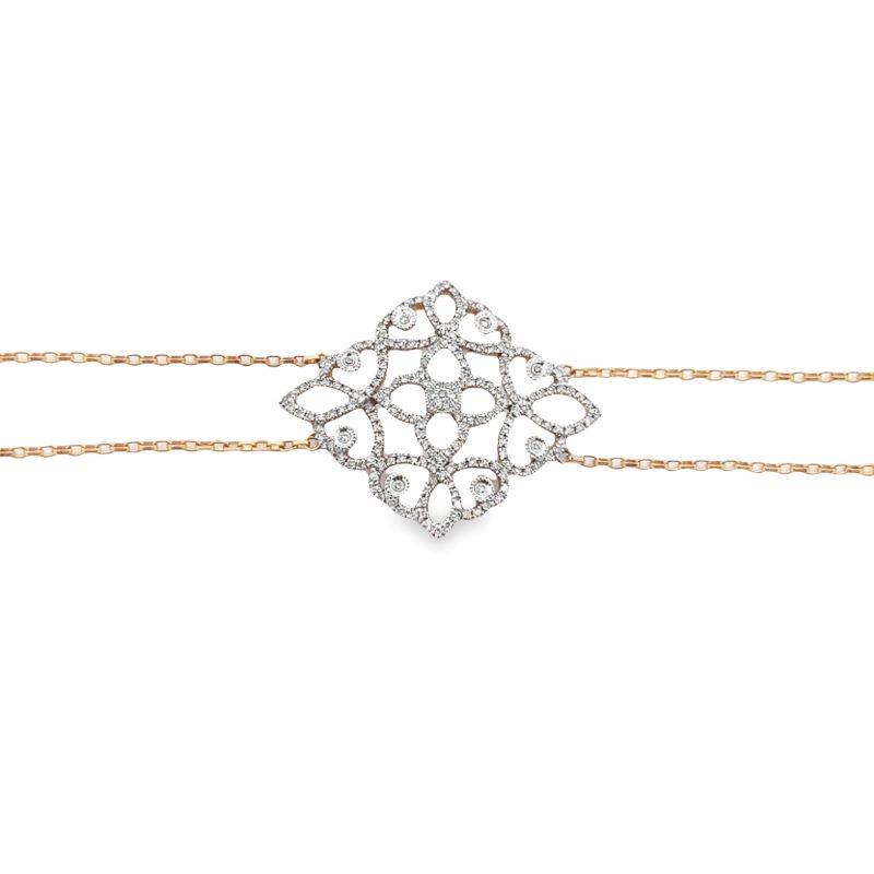 Delicate design with a central decorative motif scroll Look Bracelet, 0.50ctw