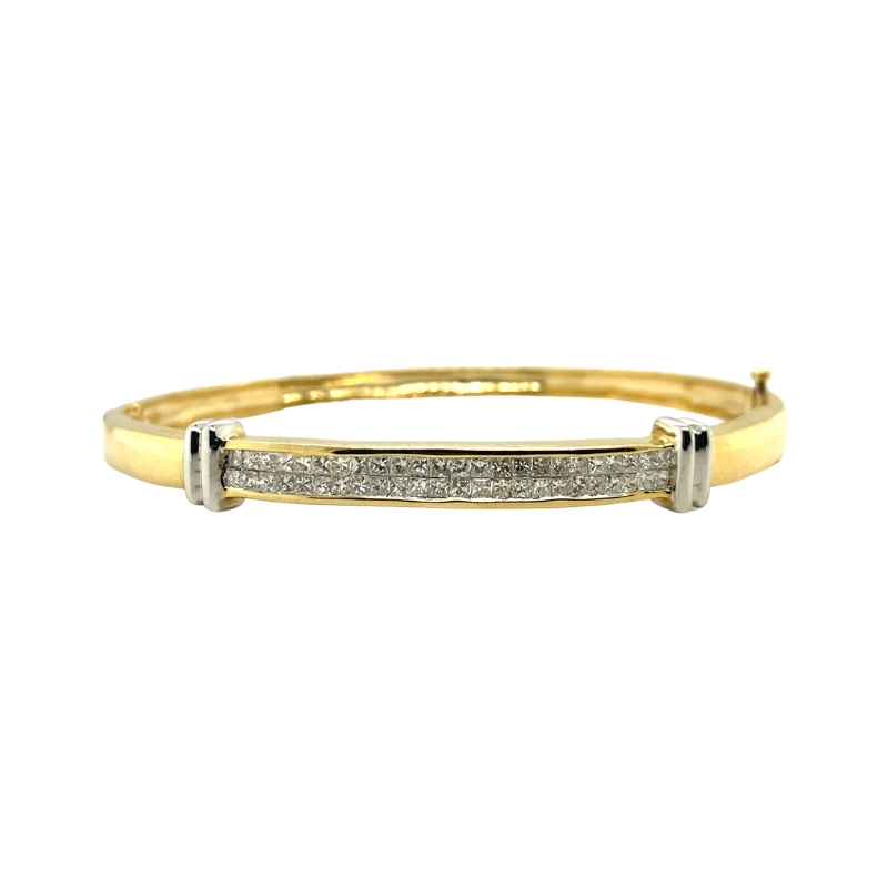 1ct Princess Cut Diamond 14kt Bangle
