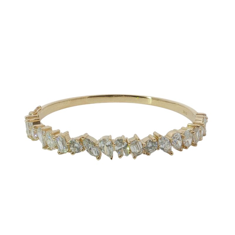 10ctw Alternating Shapes Diamond Bangle