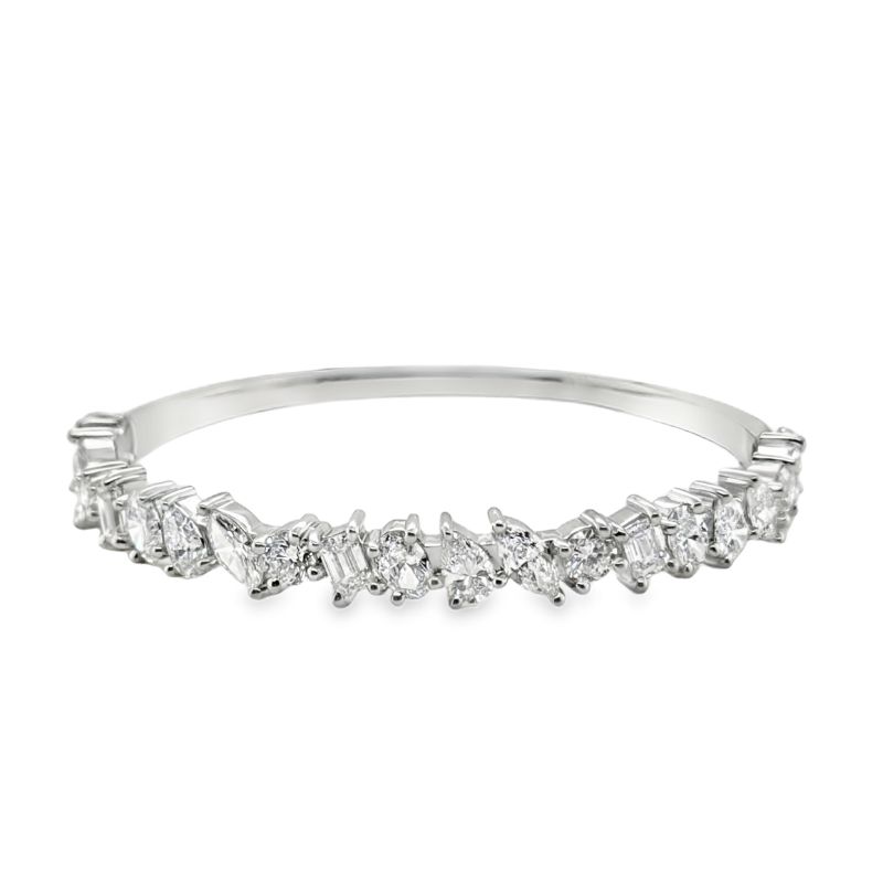 8.50ctw Alternating Shapes Diamond Bangle