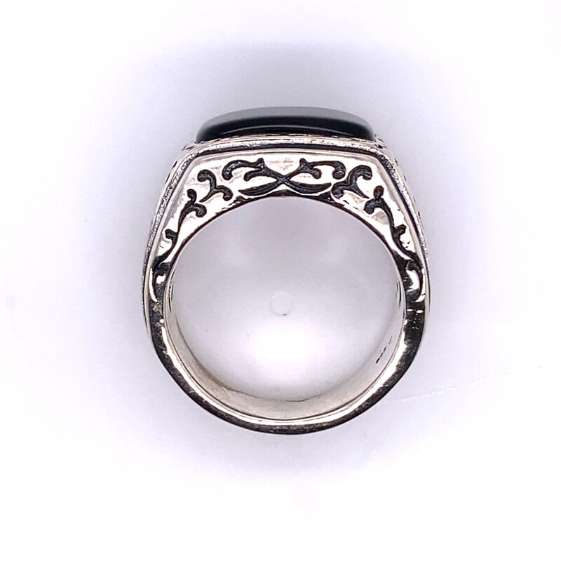 16.4mm Scott Kay Onyx Ring with Engraving, Ref 41-SK7359W-G.00 - Image 2
