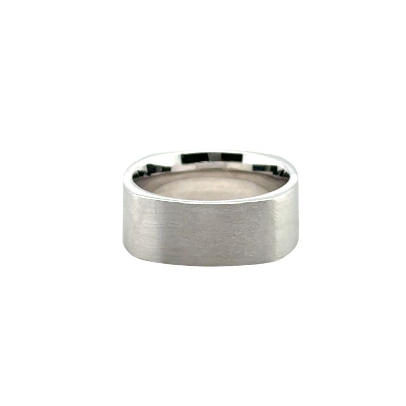 8.5mm Square Ring Satin Finish, 14kt White