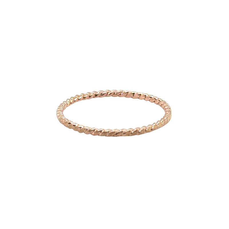 1.5mm Thin Hammered Band 14kt Rose