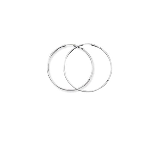 Medium Sized Simple Hoops, 14kt White