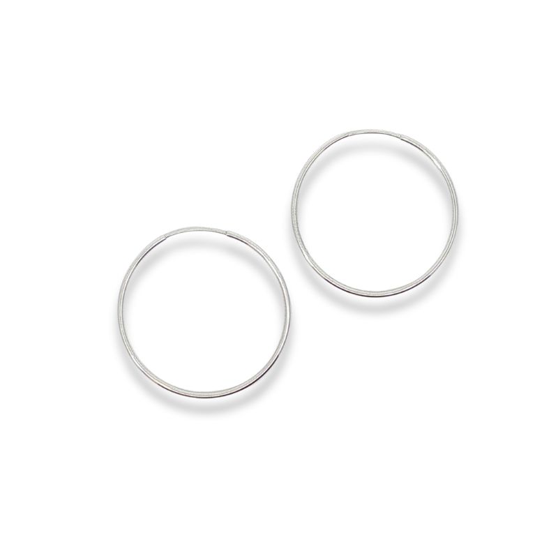 Extra Thin 27mm Endless Hoops, 14kt White
