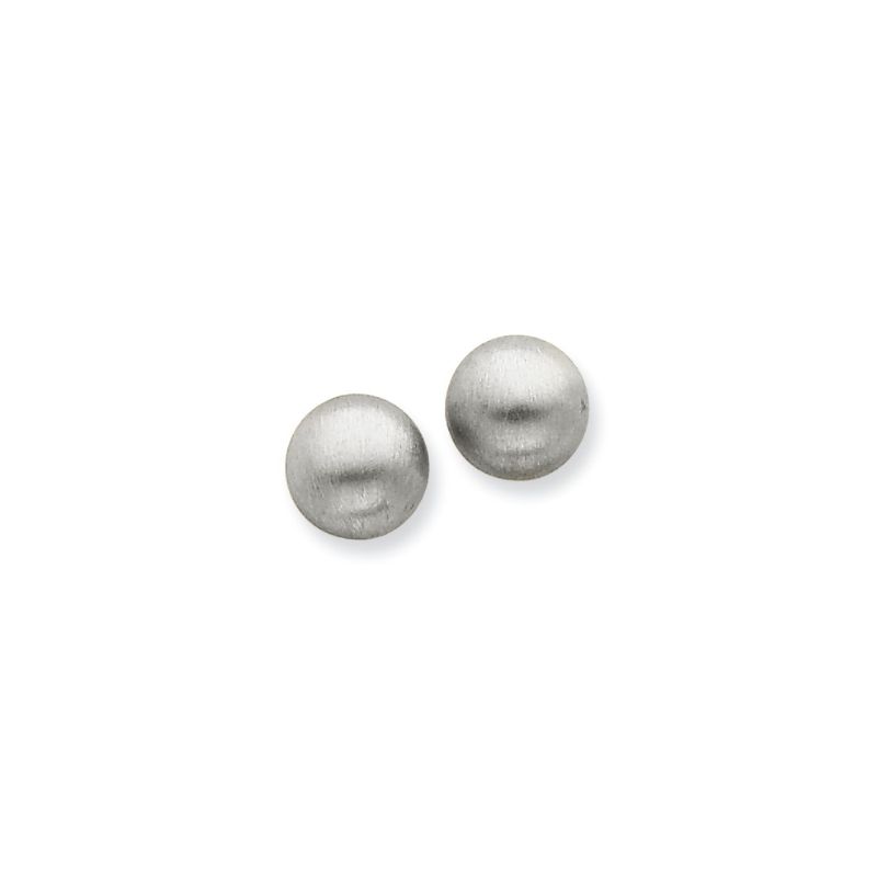 Satin Ball Post Studs, Crafted in 14kt White Gold