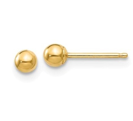 Mini Ball Studs, 14kt Yellow