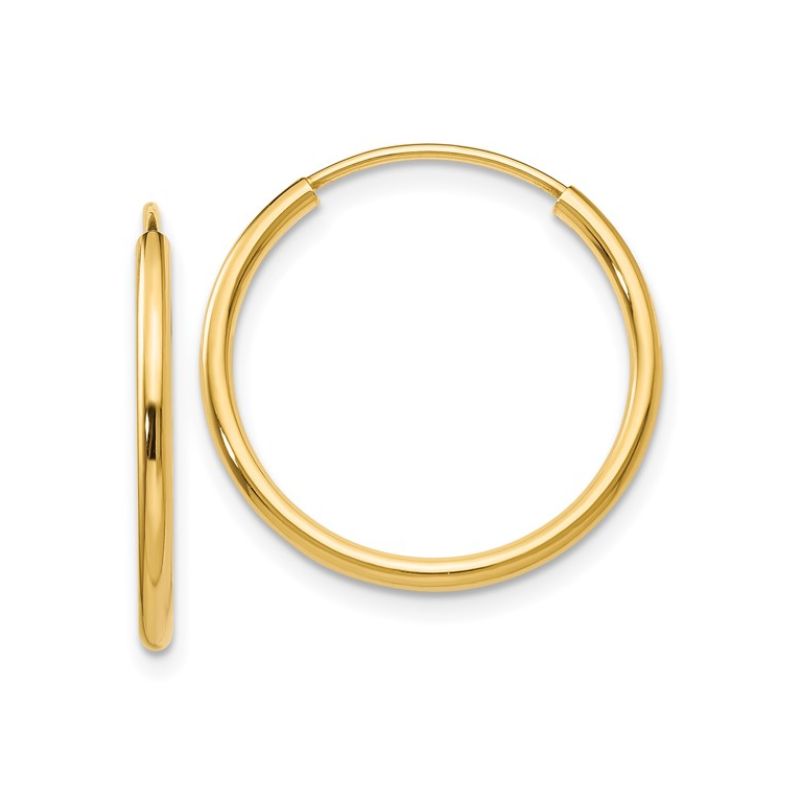 20mm Thin Endless Hoops, 14kt Yellow