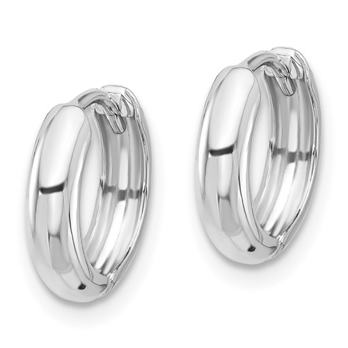 Small Hinged Hoop Earrings, 14kt White Gold - Image 2