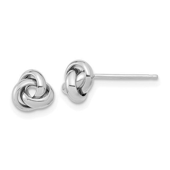 Love Knot Stud Earrings, 14kt White
