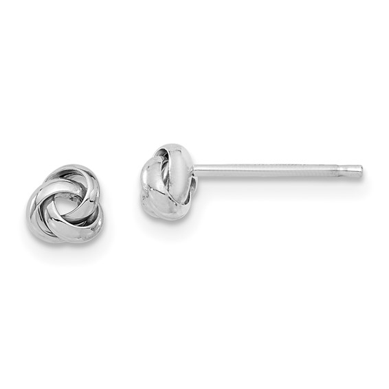 Love Knot Post Earrings, 14kt White