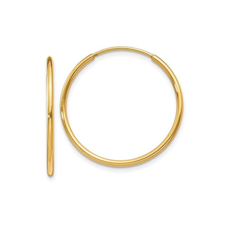 Medium/Thin Endless Hoops, 14kt Yellow - Image 2