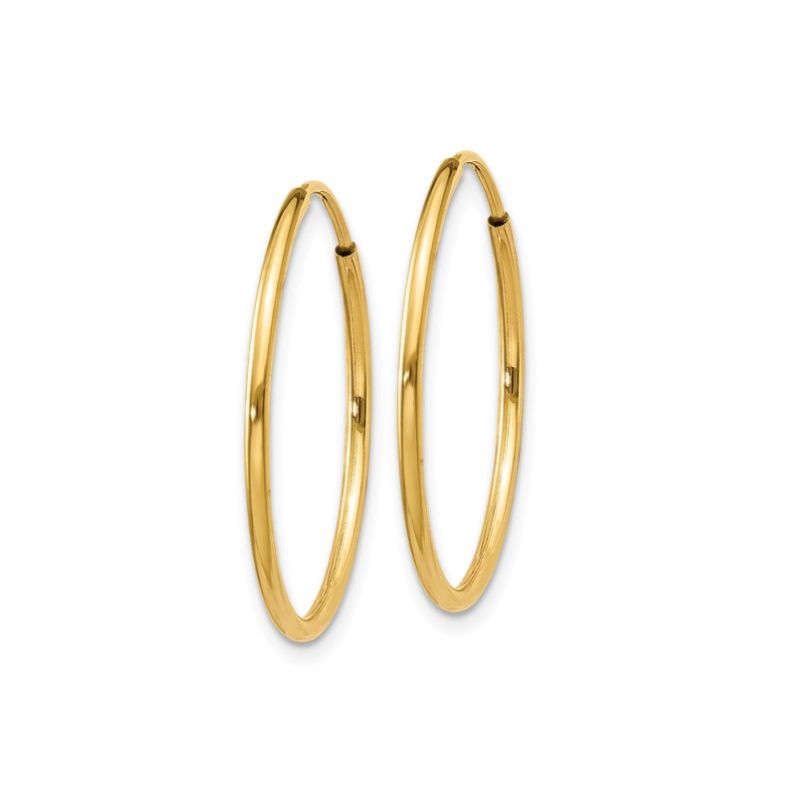 Medium/Thin Endless Hoops, 14kt Yellow