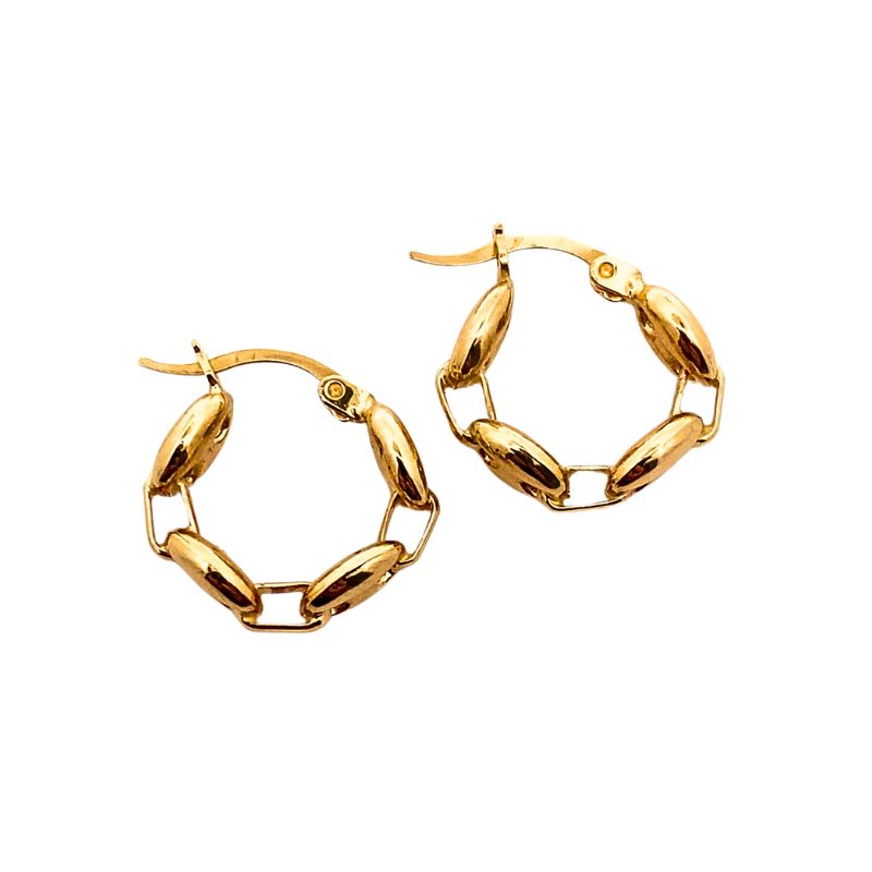 Small Puff Gucci Hoops, 14kt Yellow
