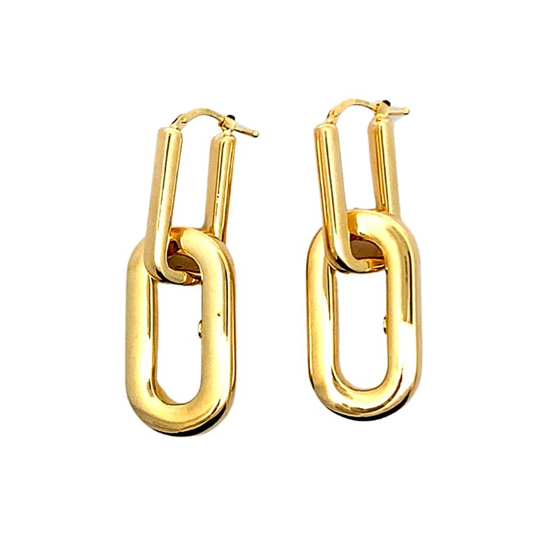 14KT Yellow Gold Trendy Drop Earrings