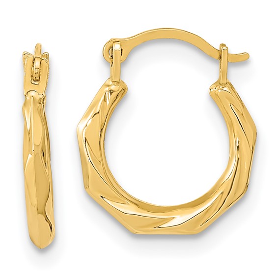 Small Gold Polished Twist Hoops