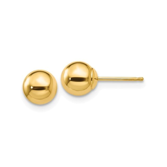 Medium Ball Earrings, 14kt Yellow