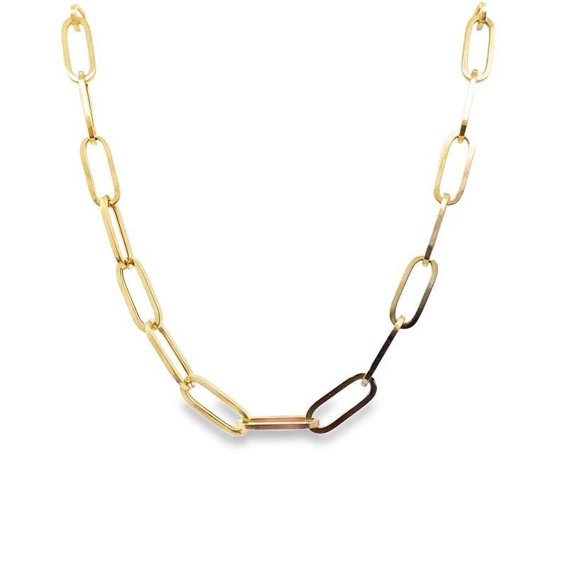 Large Paperclip Necklace, 14kt