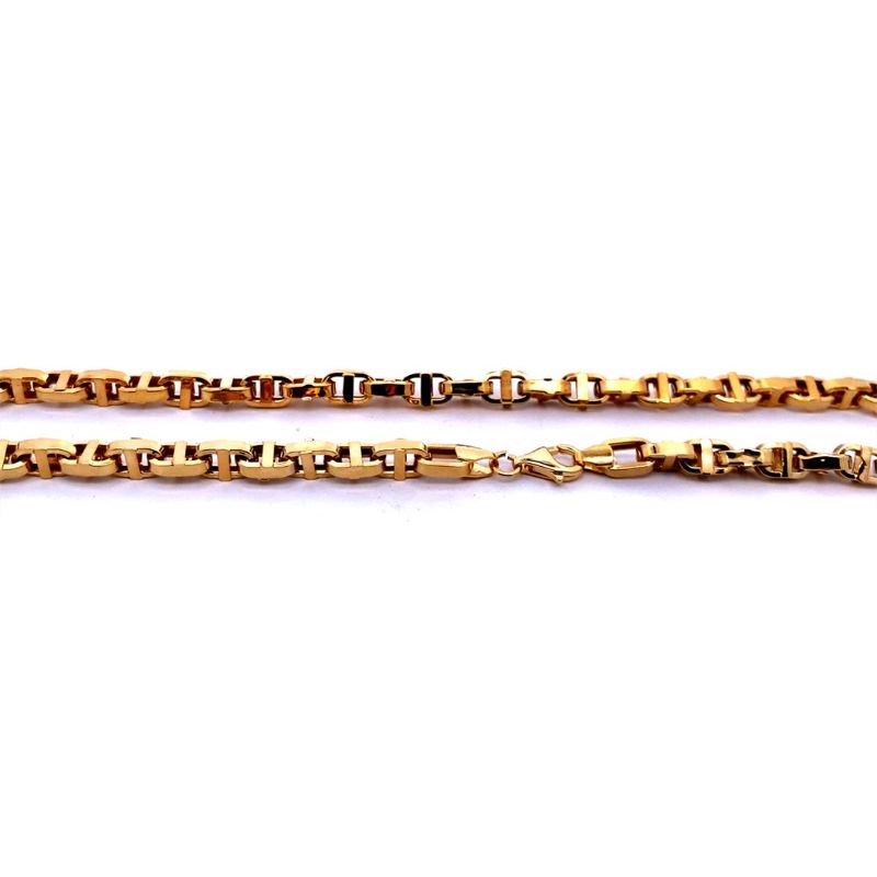 Hollow Anchor Mariner Chain, 14kt Yellow