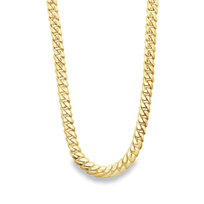 8mm Miami Cuban Necklace, 14kt Yellow
