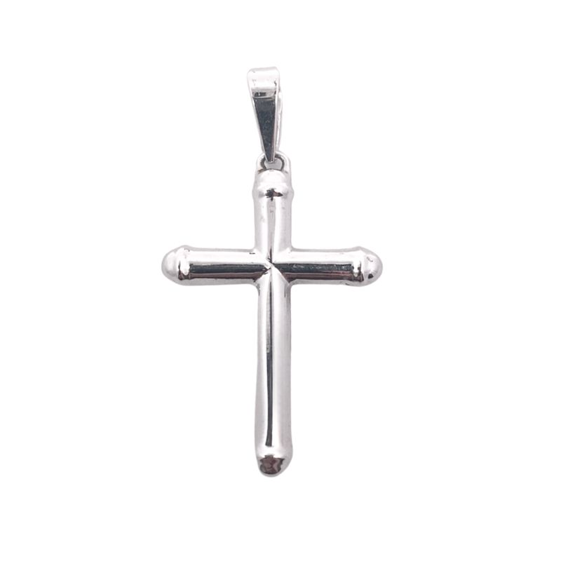 Medium Size Tube Style Cross, 14kt White