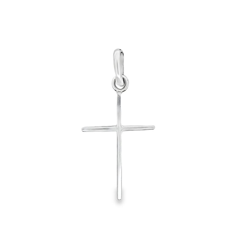 Thin Classic Cross, 14kt White Gold