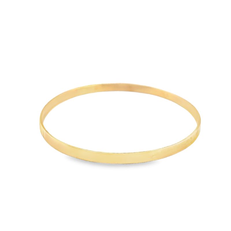 18k Yellow Gold Bangle, 4.5mm wide