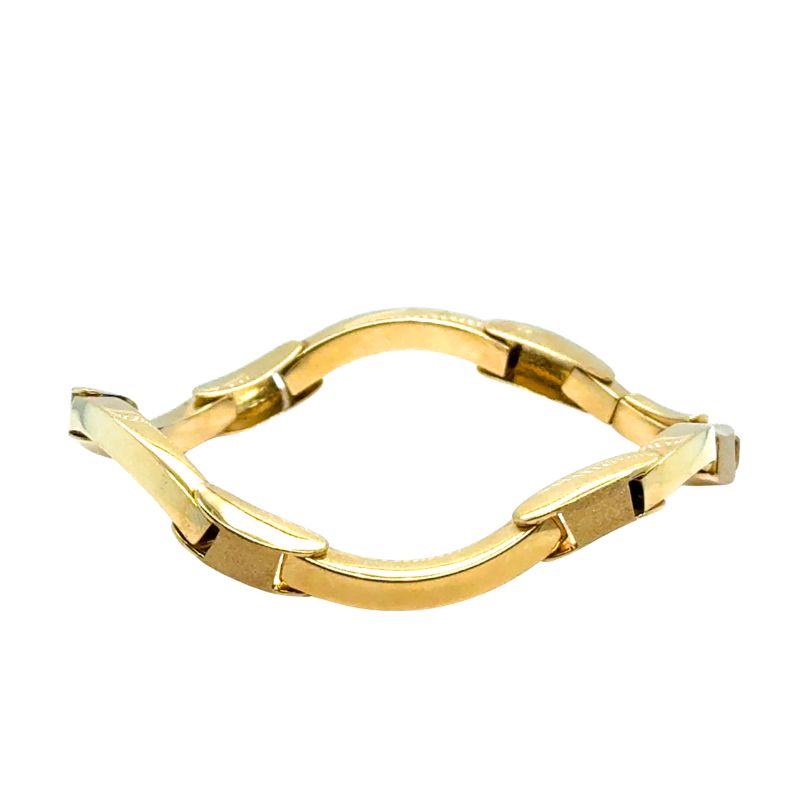 Fancy Link Wave Design Bracelet, 14kt Yellow Gold